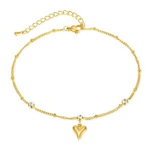 “Intensity Heart “❤️ 18K Gold Plated Stainless Steel Ankle Bracelet